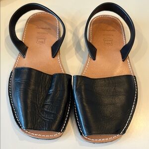 Authentic Menorcan sandals made in Menorca, Black with tan sole size 41